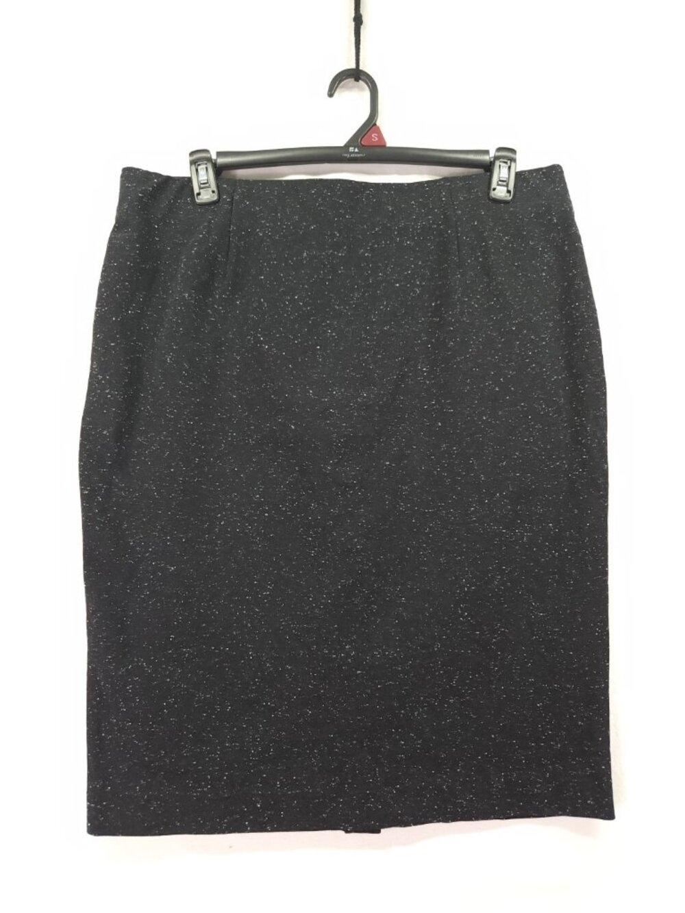 J.Jill Womens Large Black White Speckled Ponte Knit Straight Pencil Skirt